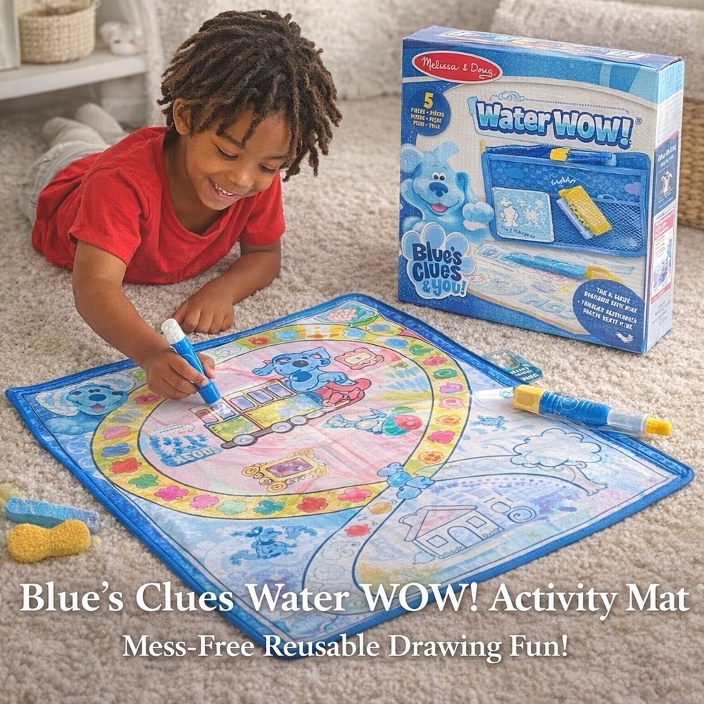 Melissa‎ & Doug Blue's Clues Water WOW Activity Mat 5 Pc Set Reusable NEW